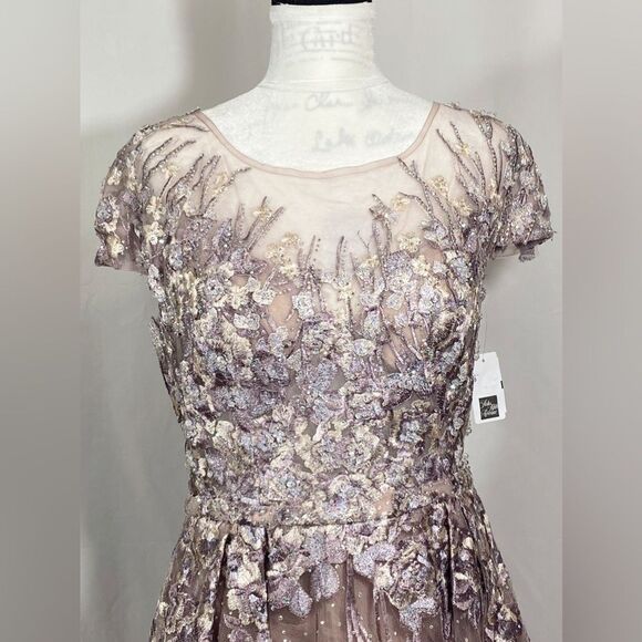 Mac Duggal Beaded & Floral-Embroidered Gown size 10 - Picture 9 of 14